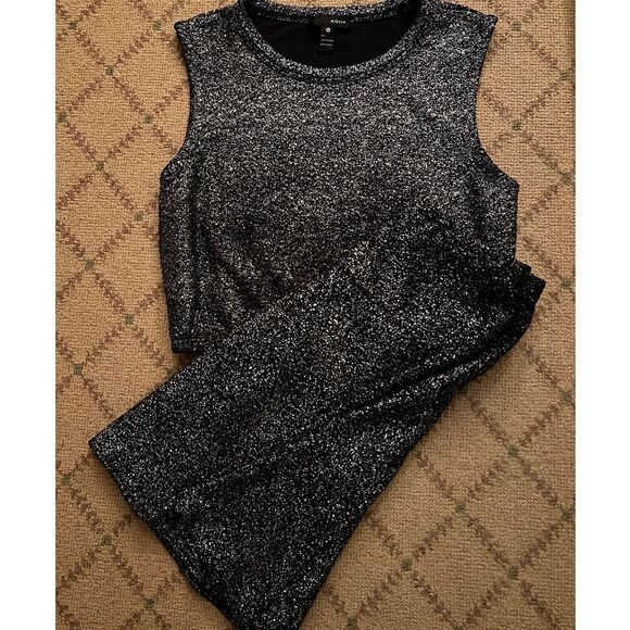 Design Lab black glitter elastic waist flowy skirt NWOT M - Picture 9 of 10